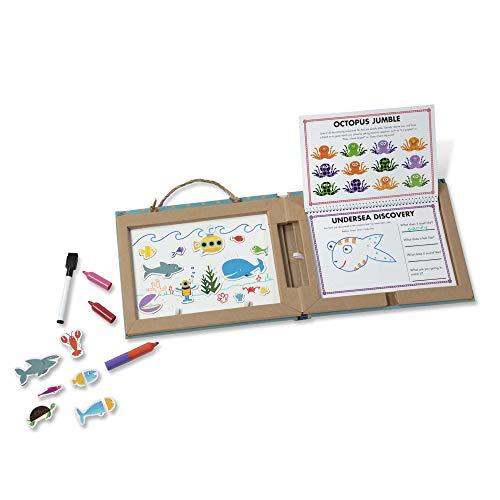 Melissa & Doug Natural Play: Play, Draw, Create Reusable Drawing & Magnet Kit – Ocean (42 Magnets, 5 Dry-Erase Markers) - sctoyswholesale
