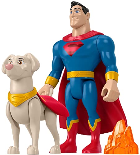 Fisher-Price DC League of Super-Pets Superman & Krypto, Set of 2 poseable Figures with Accessory - sctoyswholesale