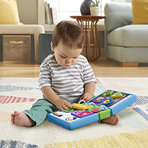 Fisher-Price Laugh & Learn 123 Schoolbook, electronic activity toy with lights, music, and Smart Stages learning content for infants and toddlers - sctoyswholesale
