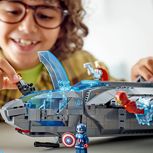 LEGO Marvel The Avengers Quinjet 76248, Spaceship Building Toy Set with Thor, Iron Man, Black Widow, Loki and Captain America Minifigures, Infinity Saga