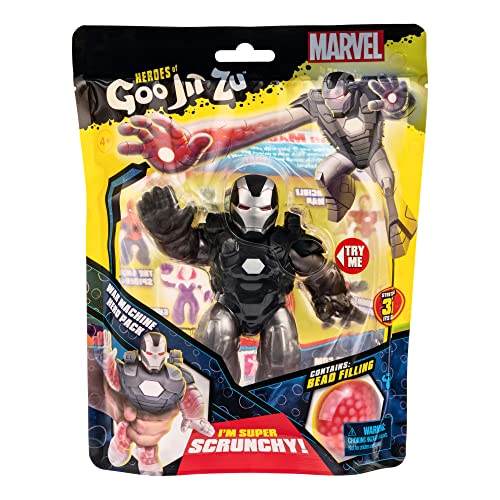 Heroes of Goo Jit Zu Marvel War Machine Hero Pack - Super Scrunchy Bead Filled Marvel Figures 4.5'' Tall