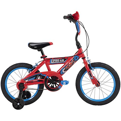 Huffy Marvel Spider-Man Kid’s 16" Bike with Training Wheels, Quick Connect Assembly
