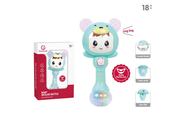 Baby Toy, Tooth Gum Sand Hammer With Light and Music