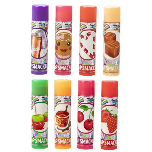 Lip Smacker Original & Best Holiday Lip Balm Party Pack Soda Pop, Gingerbread, Candy Cane, Caramel, Candy Apple, Holiday Punch, Cherry, Icy Strawberry