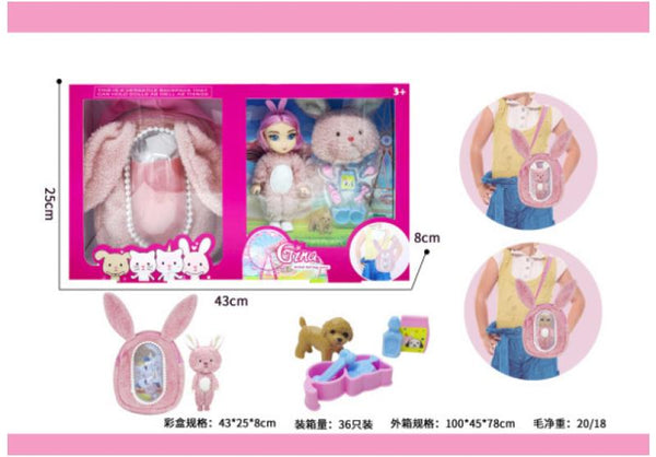 Plush Doll Bag Rabbit 6 Inch