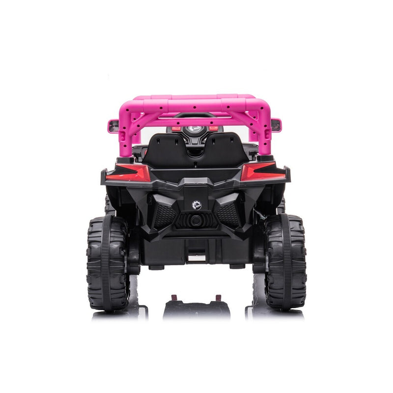 Kids Ride-On Car with 12V Battery Powered, Adjustable Speeds, Front Lights, R/C, and Four Wheel Suspension for Comfort