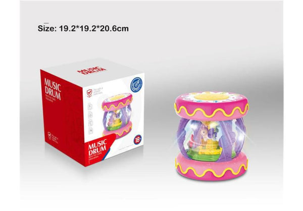 Musical Toy Carousel Hand Drum Instruments Lights up Toy Early Educational Learning Development Toy For Baby And Toddler