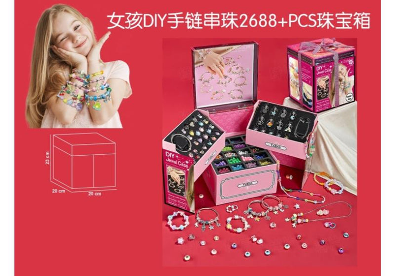 Girls Jewelry Maker, Bracelet Beads, 2688pcs Jewelry Box