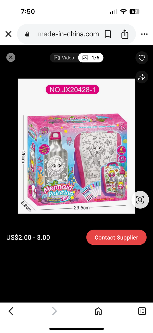 Children's Best Birthday Gift DIY Stainless Steel Water Bottle With Backpack