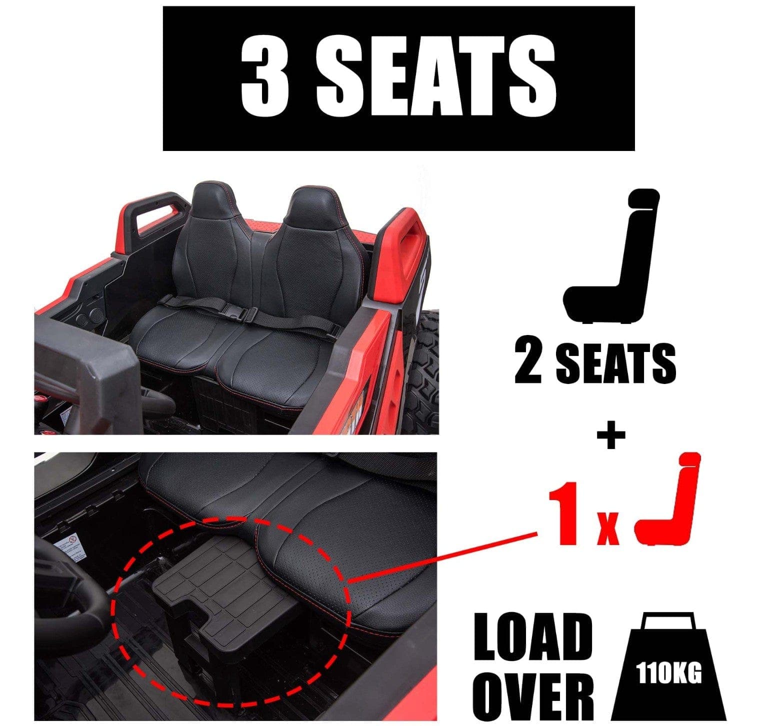 24V Kids Electric Ride on Two Seat UTV, EVA wheel, Kids Toys Car With 2.4G R/C