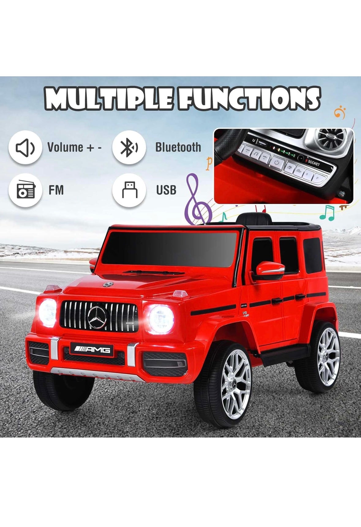 Licensed Mercedes-AMG G63 Ride On Car, with remote control,MP3player ,electric ride on car free shipping