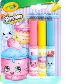 3 Count Shopkins Themed Crayola Pip Squeaks Markers Washable