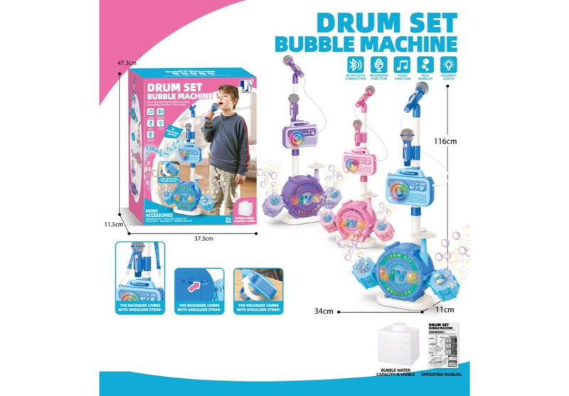 Microphone with Bluetooth, Music, Lighting, Jazz Drum, Bubble Machine