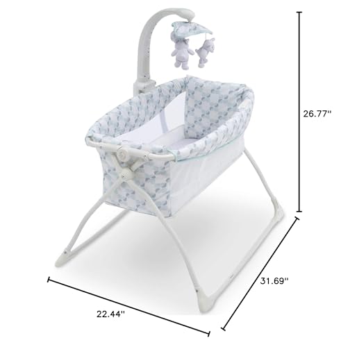 Delta Children Deluxe Activity Sleeper Bedside Bassinet - Folding Portable Crib for Newborns, Windmill