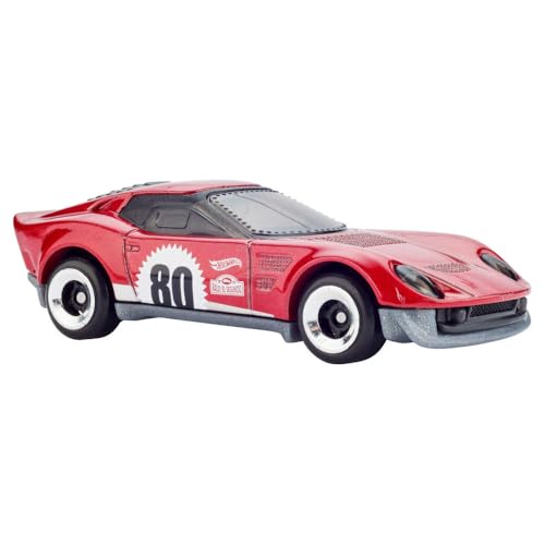 Hot Wheels Toy Cars, 5-Pack of 1:64 Scale Toy Cars with Collectible Deco & Packaging, Core Mattel 80th Anniversary Set of 5 Vehicles, Styles May Vary