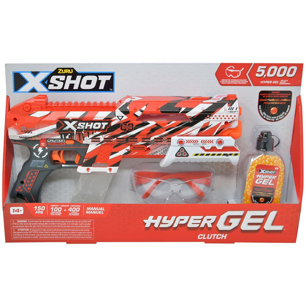 XShot Hyper Gel Clutch Blaster, Manual Prime Gel Blaster & 5,000 Hyper Gel Pellets, 100 Capacity Hopper & 400 Capacity Mag, Eyewear, Ages 14 & Up by ZURU