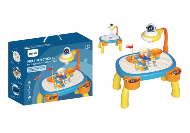 Kids Drawing Projector Table With Building Blocks