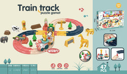 Train Track Set, 47pcs, Light Music Cartoon