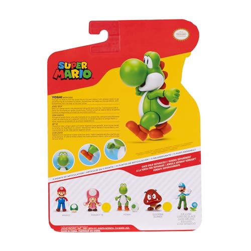 Super Mario 4" Action Figures Green Yoshi with Egg