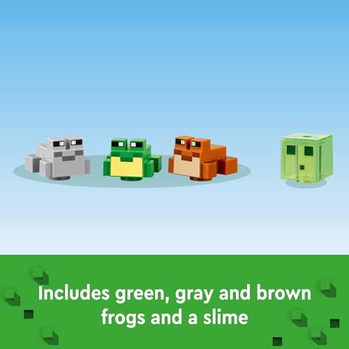 LEGO Minecraft The Frog House Building Toy for Kids, Minecraft Toy Featuring Animals, a Toy Boat and Minecraft Mob Figures, Gaming Gift for Girls and Boys Ages 8 and Up, 21256
