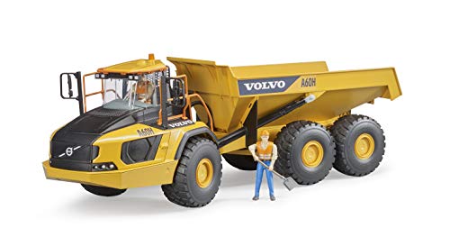 Bruder Volvo A60H Hauler for Construction Pretend Play Indoors, Outdoors, in Sand and Snow, 02455