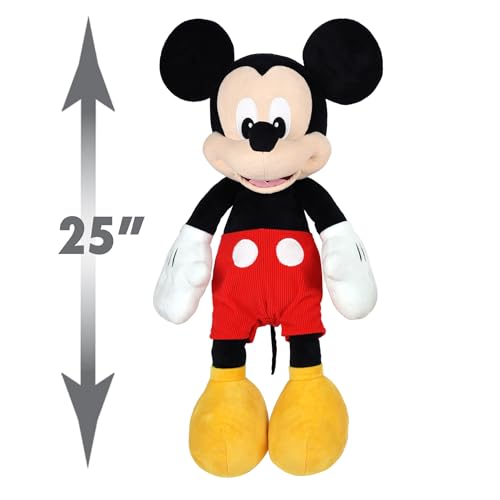Disney Junior Mickey Mouse Jumbo 25-inch Plush Mickey Mouse, Stuffed Animals, Pretend Play, Kids Toys for Ages 2 Up