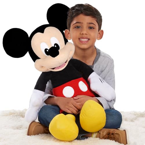 Disney Junior Mickey Mouse Jumbo 25-inch Plush Mickey Mouse, Stuffed Animals, Pretend Play, Kids Toys for Ages 2 Up