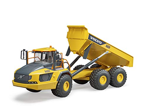 Bruder Volvo A60H Hauler for Construction Pretend Play Indoors, Outdoors, in Sand and Snow, 02455