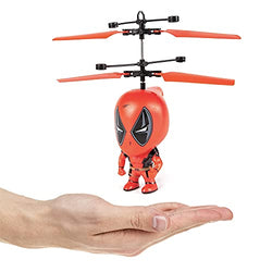 World Tech Toys Deadpool 3.5 Inch Flying Figure IR UFO Big Head Remote Control Marvel Helicopter