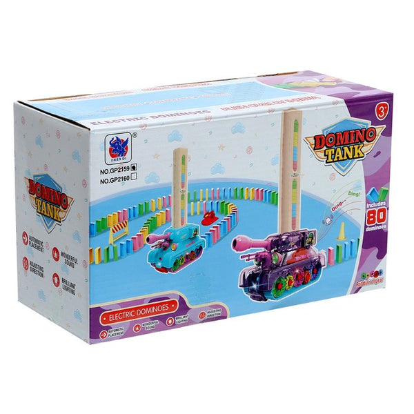 Domino Electric Tank Car, Includes 80 pcs Dominoes