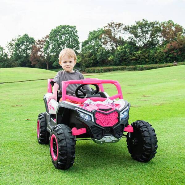 Kids Electric UTV Car, 2 Seat Ride on Car For Kids, 12v Ride on UTV Toy, 4wd Electric Car With Remote Control /Swing