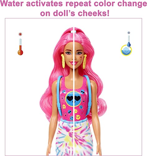 Barbie Color Reveal Doll & Accessories, Neon Tie-Dye Series, 7 Surprises, 1 Doll (Styles May Vary)