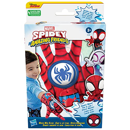 Spidey and His Amazing Friends Spidey Water Web Glove, Marvel Preschool Water Toy with Green Goblin Target, 3+ Years