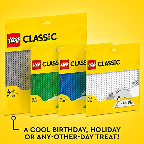 LEGO Classic White Baseplate, Square 32x32 Stud Foundation to Build, Play, and Display Brick Creations, Great for Snowy and Winter Landscapes, 11026