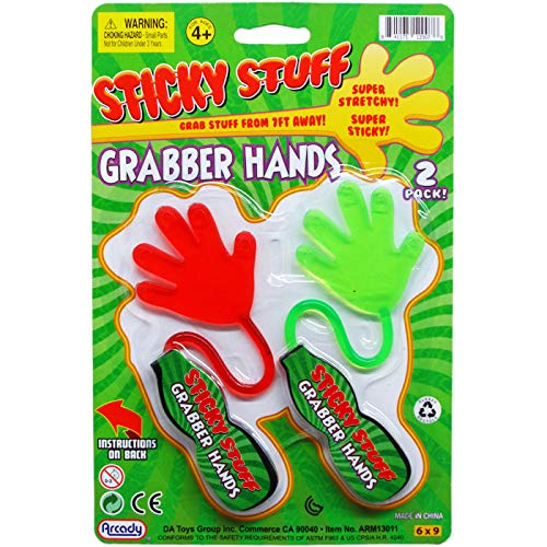 Arcady 2 pcs 8.5 inches Sticky Grabber Hands on Blister Card