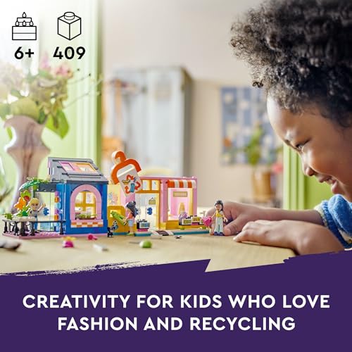 LEGO Friends Vintage Fashion Store, Social-Emotional Toy, Buildable Model, Role-Play Gift Idea for Kids Aged 6 Years Old and Up, Mini-Doll Characters and Cat Figure, Play Together Toy, 42614