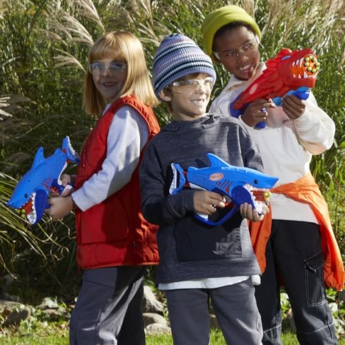 NERF Junior Wild Sharkfire, Easy Play Dart Blaster, 8 Nerf Elite Darts, Nerf Blaster Shark Toys for 6 Year Old Boys & Girls & Up, Outdoor Toys