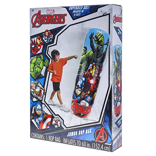 Avengers Jumbo Bop Bag Kids Super Size Punching Bag 5ft Tall Boys Age 3 and Up