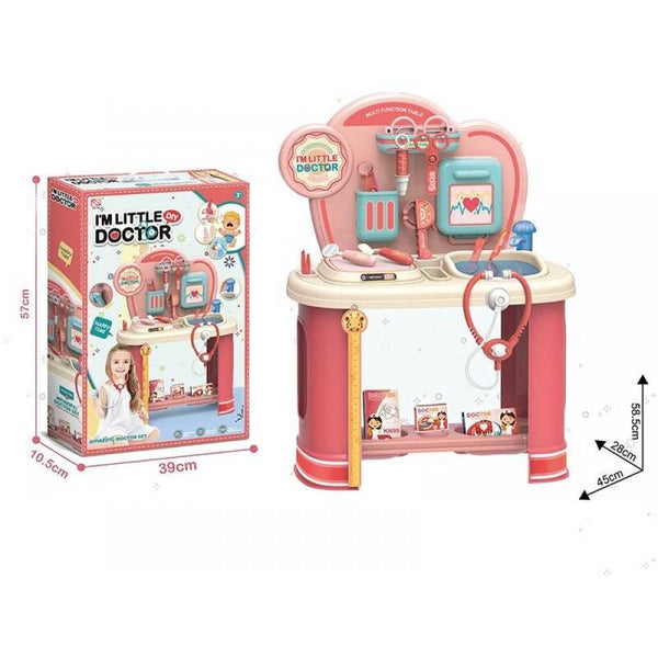 Children's Play Set Doctor Set, Table With Chairs, Medical Equipment. Faces, Loose Elements