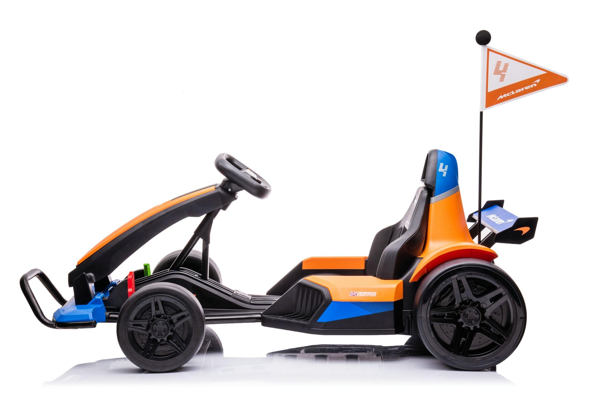 Best Ride On Cars Officially Licensed McLaren GoKart 24V for Ages 6 and Up - Electric Go Kart with Steering Wheel, Versatile Driving Modes, User-Friendly Controls, Black/Orange, Large