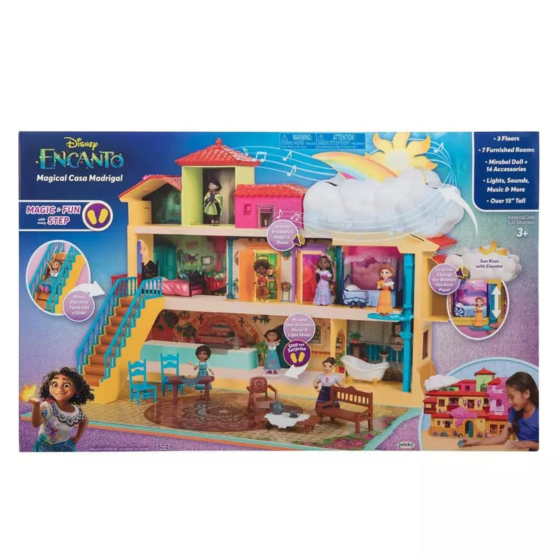 Disney Encanto Magical Madrigal House Playset with Mirabel Doll & 14 Accessories - Features Lights, Sounds & Music!