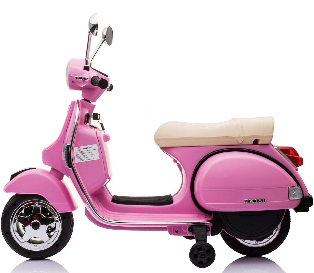 Best Ride On Cars Vespa Scooter, 12V Battery Powered Ride On Car - Electric Scooter for Kids with Leather Seat, Real Lights & Sounds, USB/AUX/SD Slot, Ages 2-5 Years Old, Large New