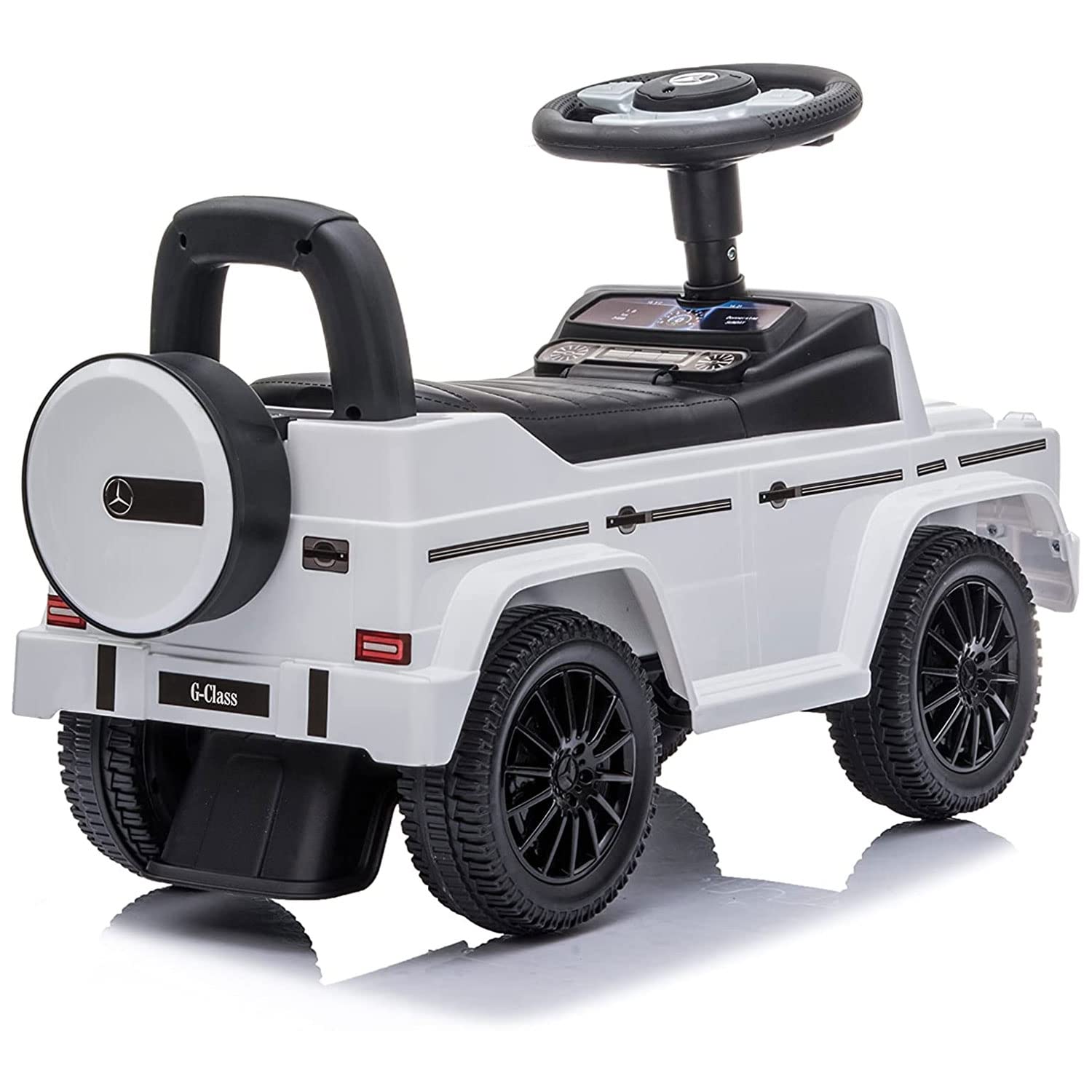 Best Ride On Cars Kids Outdoor Stroller Mercedes G-Wagon Push Car with Working Lights, Horn, and Music for Ages 1 to 3 years