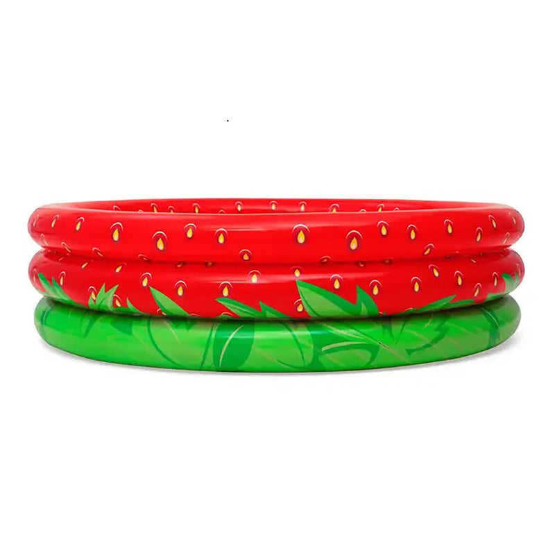 H2OGO! Bestway Sweet Strawberry Pool - 66" x H15 - Inflatable 3-Ring Play Pool, Kids,103 Gallon, Ages 2+