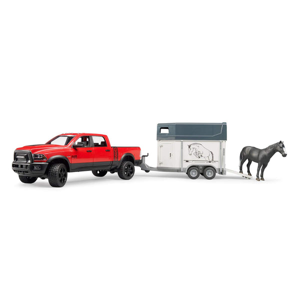 Bruder Ram Power Pick Up W Horse Trailer & Horse Vehicle