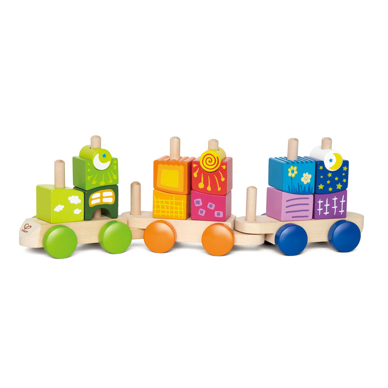 Hape Fantasia Building Blocks Toddler Push and Pull Train Set ...