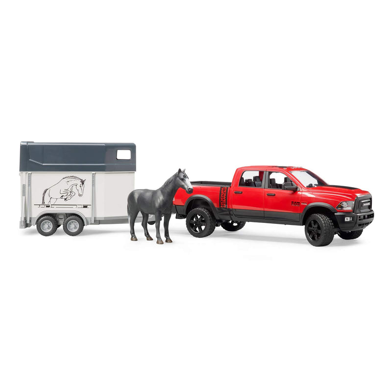 Bruder Ram Power Pick Up W Horse Trailer & Horse Vehicle