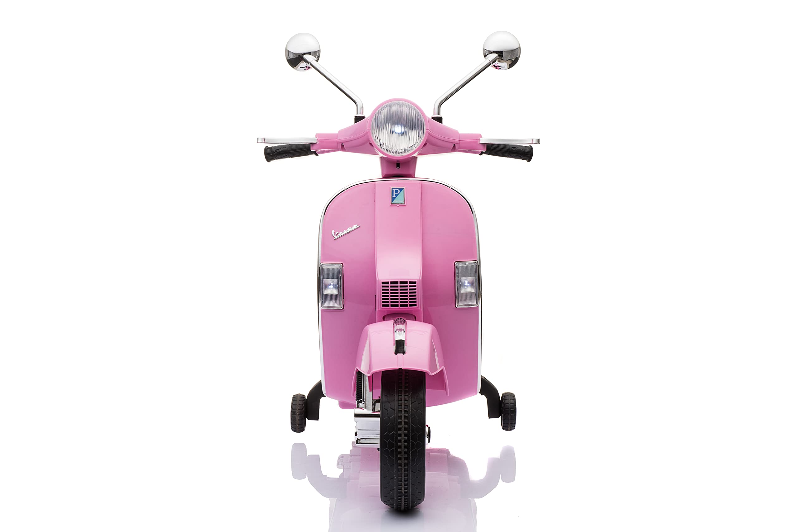 Best Ride On Cars Vespa Scooter, 12V Battery Powered Ride On Car - Electric Scooter for Kids with Leather Seat, Real Lights & Sounds, USB/AUX/SD Slot, Ages 2-5 Years Old, Large New