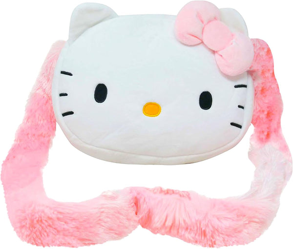 Hello Kitty 12" Large Plush Shoulder Bag, Plush Decor Handbag, Perfect Crossbody Bag