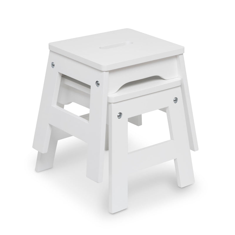 Melissa & Doug Wooden Stools - Set of 2 (White)
